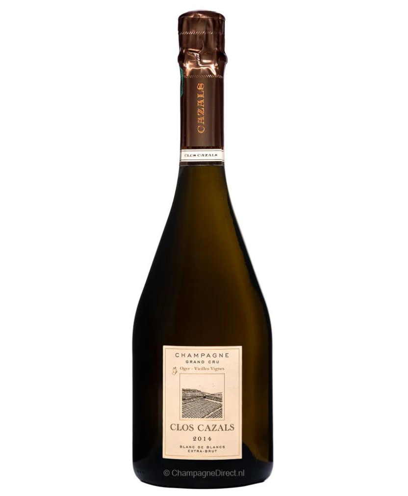 Front view of a Cazals - Clos Vielles Vignes 2014 Bottle of Exclusive Champagne