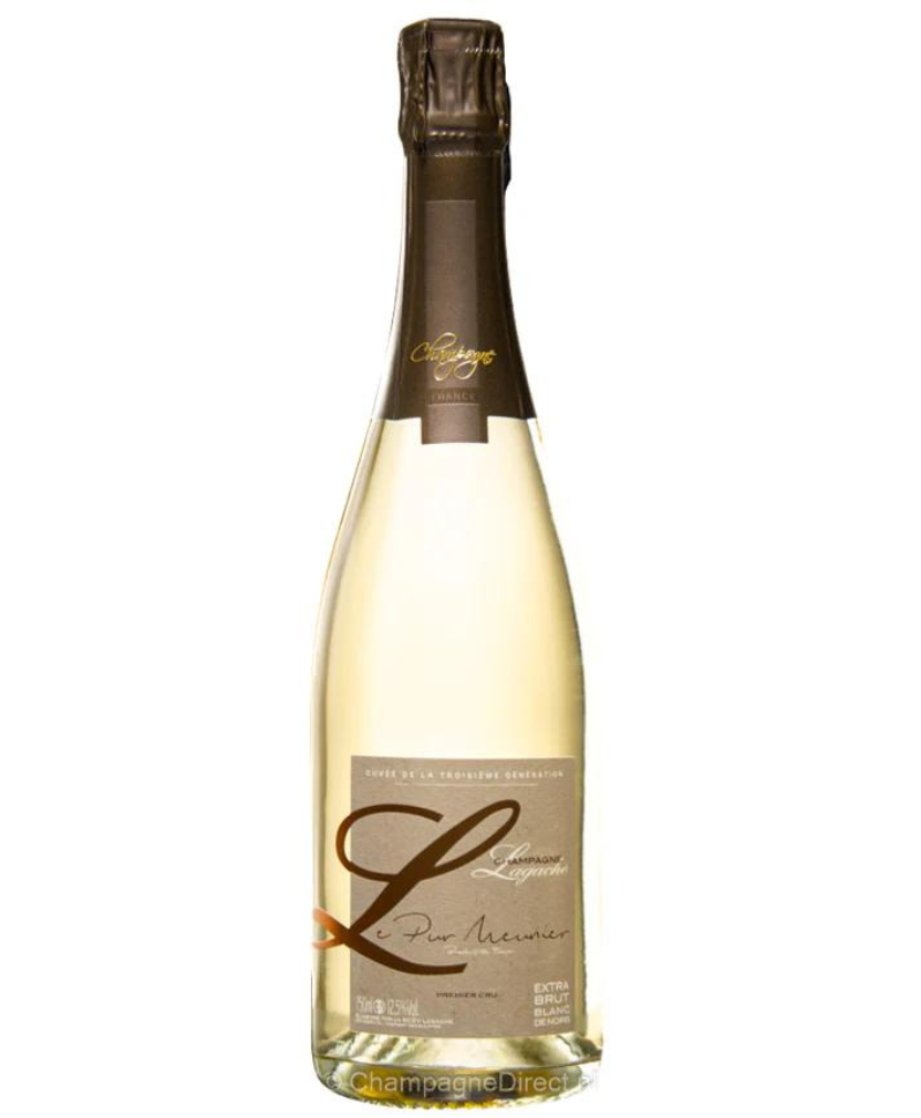 Front view of Lagache - Pur Meunier Premier Cru Cuvee de la Troisieme Generation Bottle